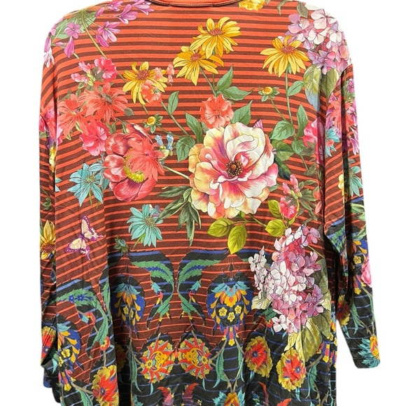 Johnny Was Striped Floral Long Sleeve Top Size large - Picture 6 of 8